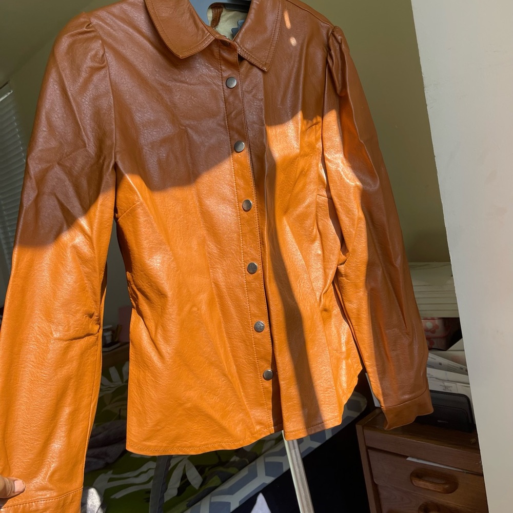 Haute monde faux leather jacket in brown xl - Picture 6 of 6
